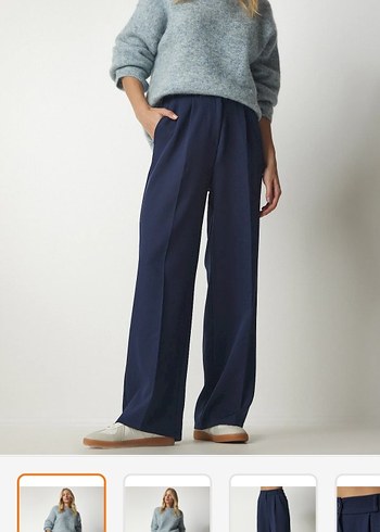 Kadın Lacivert plazo Pantolon - Görsel 3