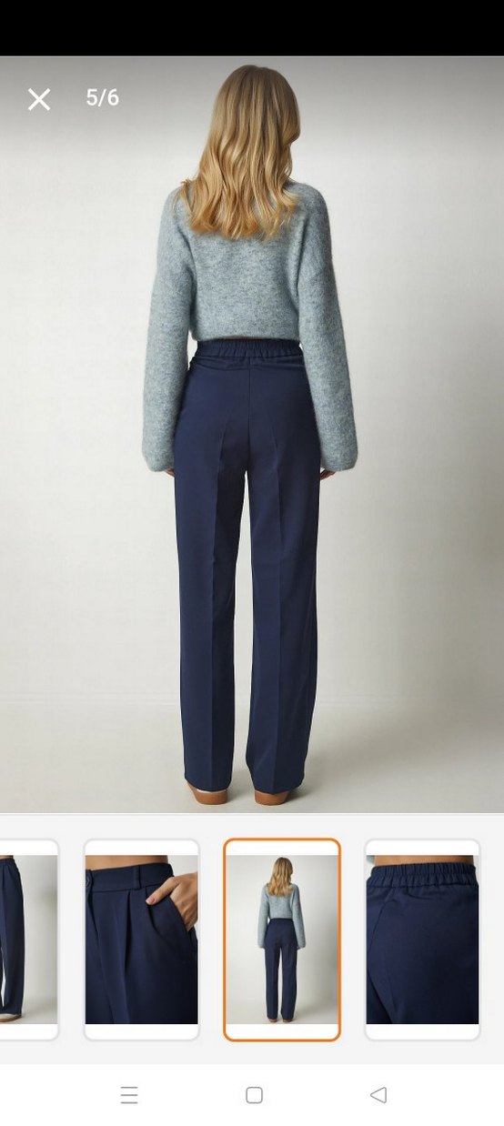 Kadın Lacivert plazo Pantolon - Görsel 2