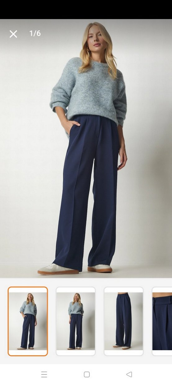 Kadın Lacivert plazo Pantolon - Görsel 3