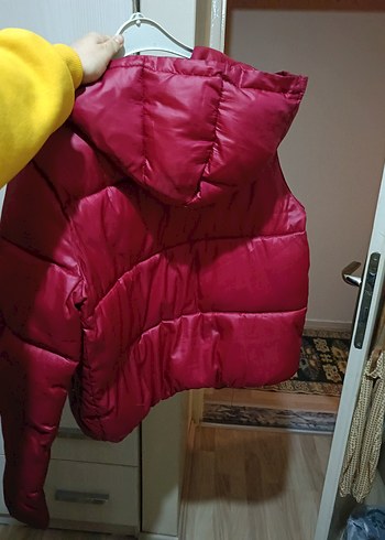 Kadın Kırmızı Kısa Sıcak şişme Mont - Görsel 3