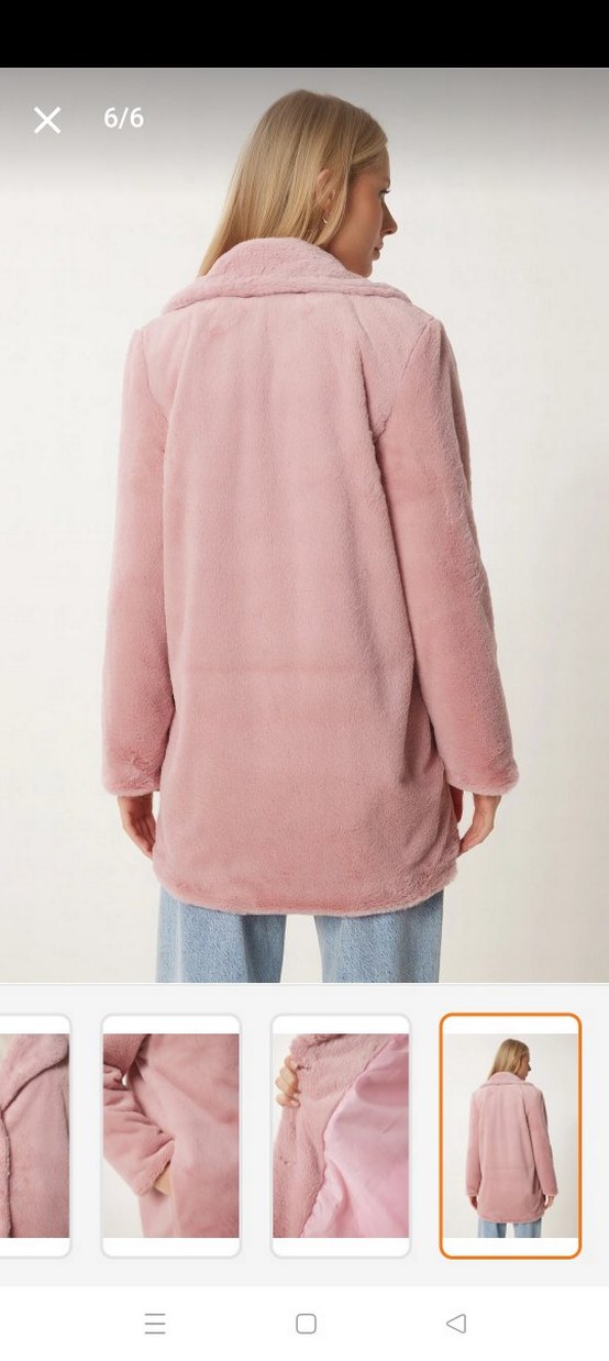 pembe peluş mont astarlı - Görsel 3