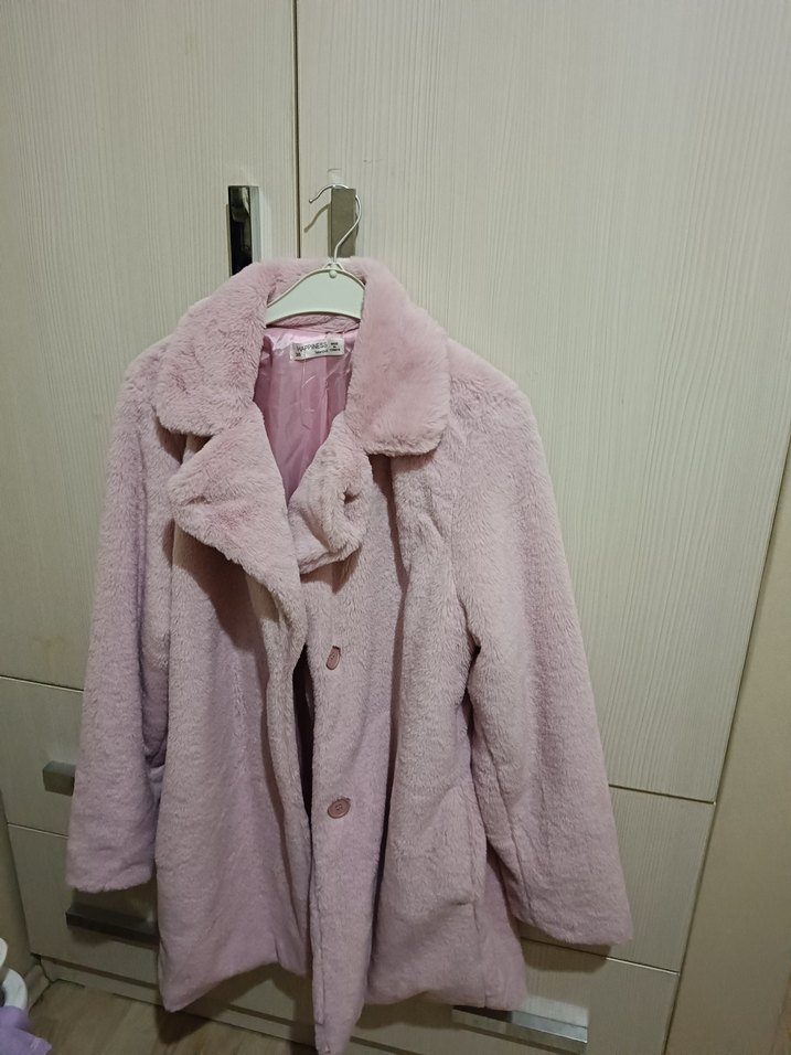 pembe peluş mont astarlı - Görsel 4