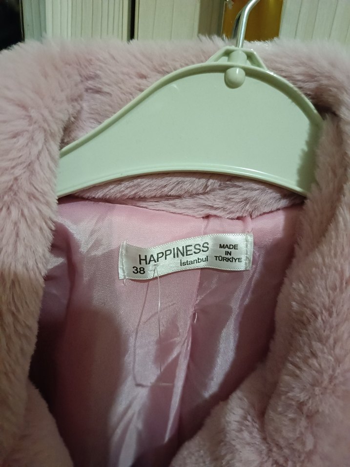 pembe peluş mont astarlı - Görsel 5