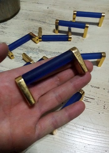 Mavi ve Altın Renkli Mobilya Kulpları 13 parca - Görsel 2