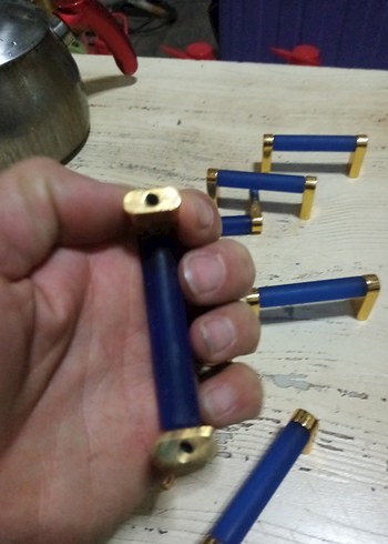 Mavi ve Altın Renkli Mobilya Kulpları 13 parca - Görsel 3