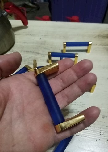 Mavi ve Altın Renkli Mobilya Kulpları 13 parca - Görsel 4