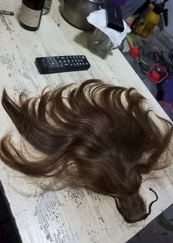 Gercek sac 37 cm 78 gram parça saç - Görsel 5