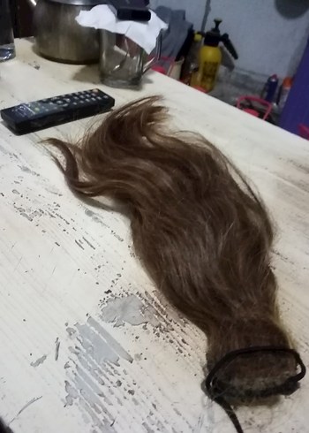 Gercek sac 37 cm 78 gram parça saç - Görsel 8