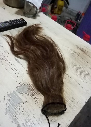 Gercek sac 37 cm 78 gram parça saç - Görsel 9