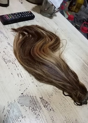 Gercek sac 37 cm 78 gram parça saç - Görsel 6