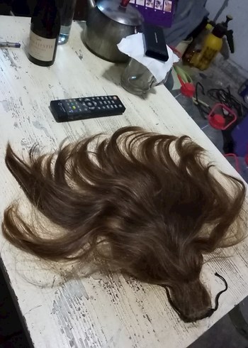 Gercek sac 37 cm 78 gram parça saç - Görsel 7