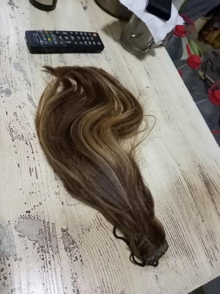 Gercek sac 37 cm 78 gram parça saç - Görsel 2