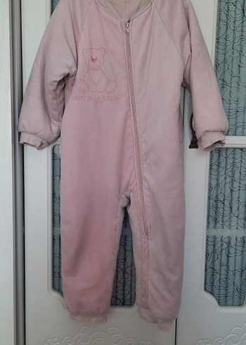 Kız Bebek Fermuarlı Pembe Tulumu