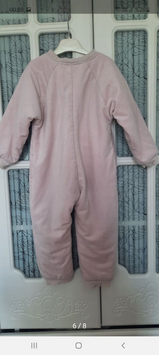 Kız Bebek Fermuarlı Pembe Tulumu - Görsel 3