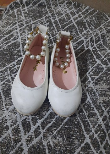 İnci Detaylı Beyaz Kız Çocuk Babet - Görsel 4