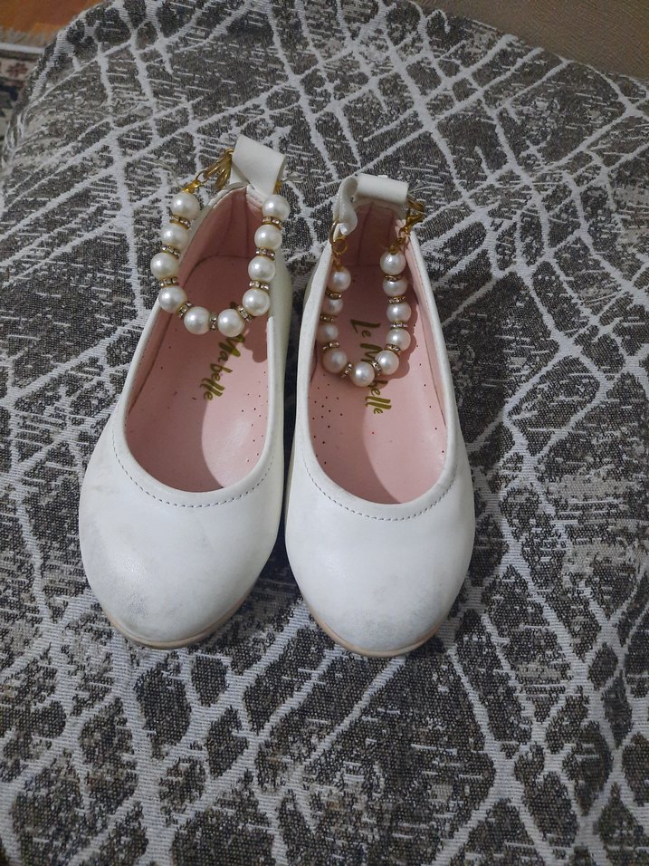 İnci Detaylı Beyaz Kız Çocuk Babet - Görsel 4