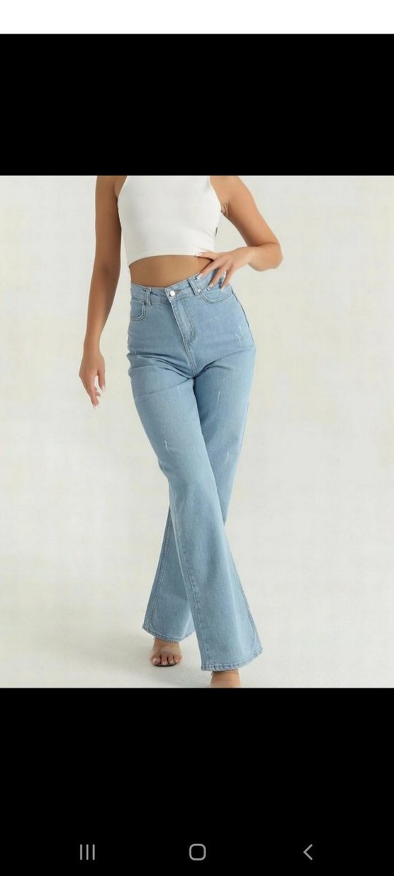 Pastel Mavi Midi Kadın Denim Pantolon - Görsel 2