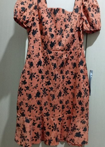 Trendyol & Milla Kahverengi Vintage Desenli Mini Elbise