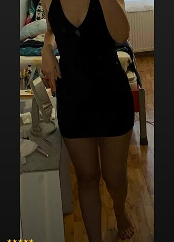 siyah şık elbise - Görsel 2