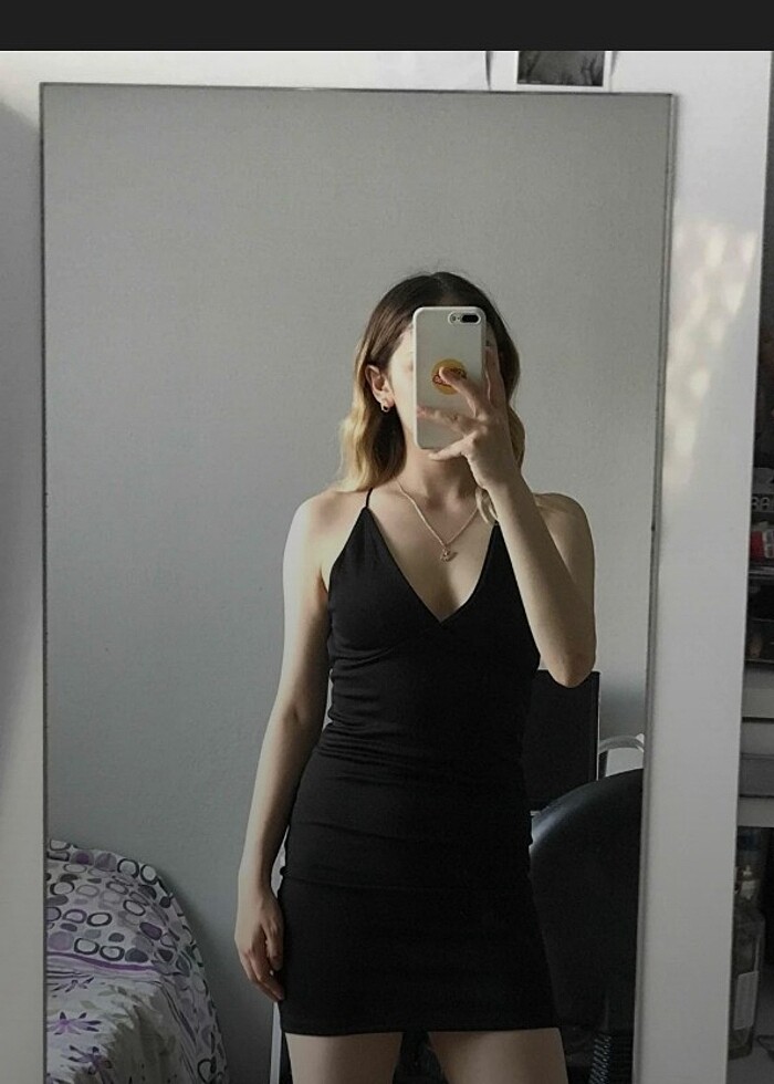 siyah şık elbise  - Görsel 4