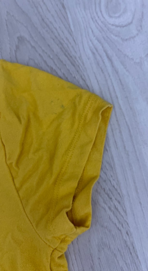 Düğmeli Sarı Kadın Kısa Kollu Tişört - Görsel 4