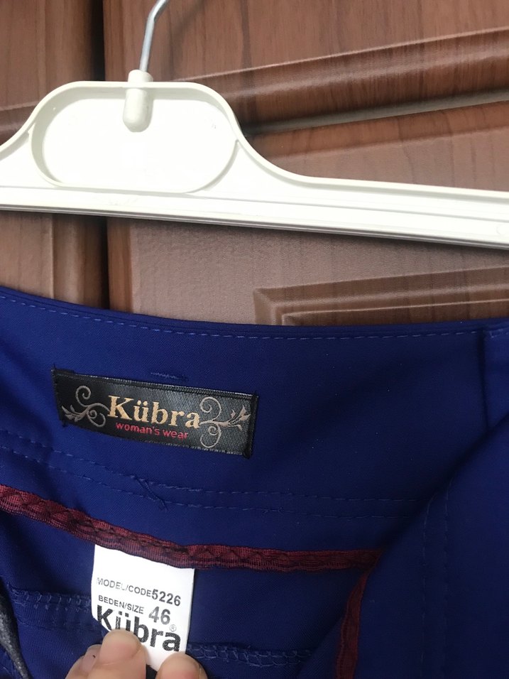 Parlak Mavi Kadın Kumaş Pantolon - Görsel 3