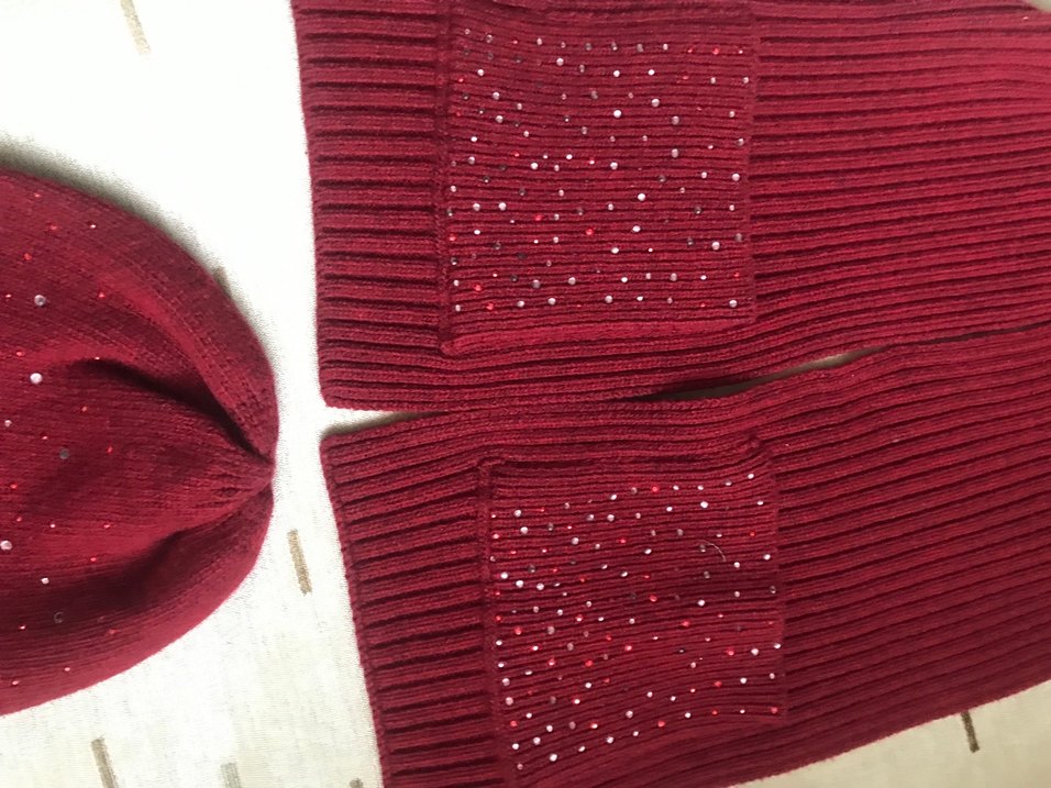 Bordo Kadın  Atkı bere takımı - Görsel 4