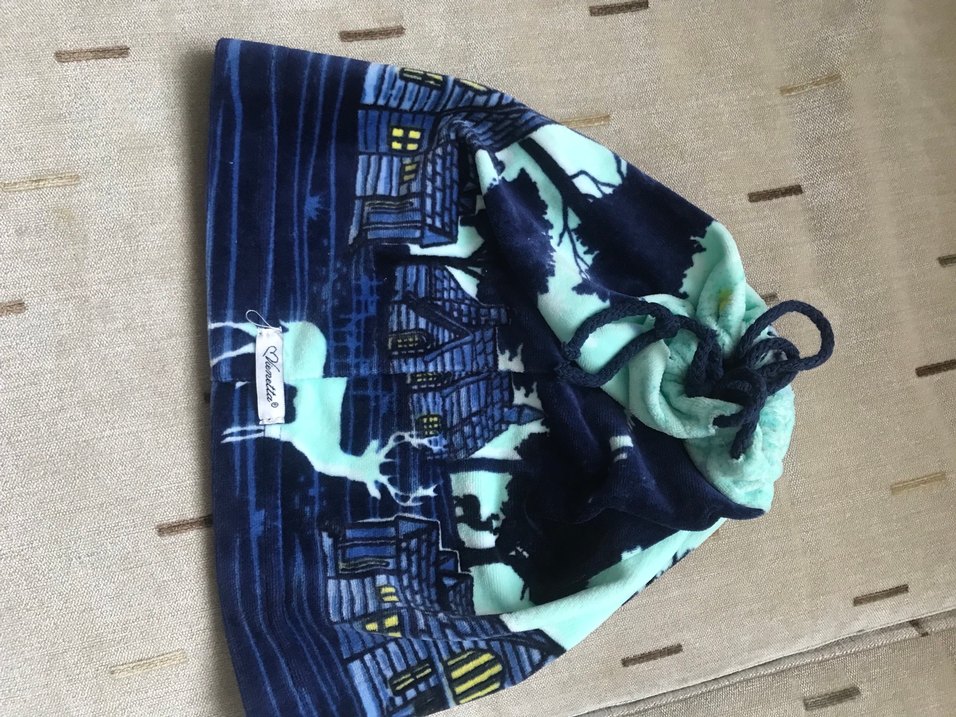 Baskılı Mavi Çocuk Beresi ve boyunluğu - Görsel 3