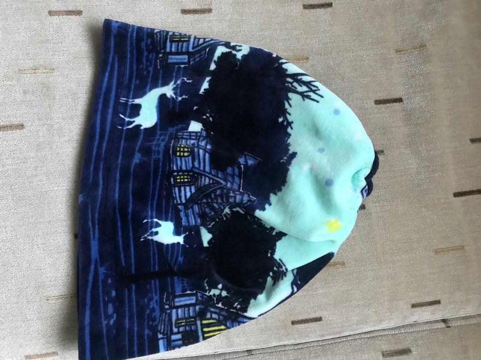 Baskılı Mavi Çocuk Beresi ve boyunluğu - Görsel 4