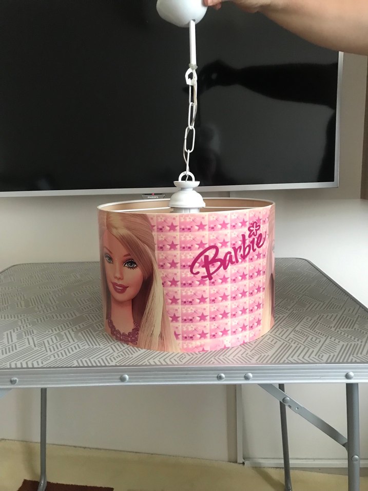 Pembe Barbie Temalı Avize Lambası - Görsel 2