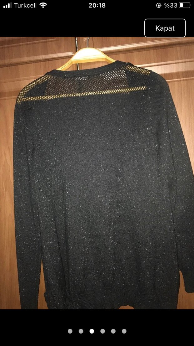 Siyah Uzun Kollu Örgü Kadın Hırka - Görsel 2