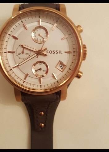 Kadin saat fossil marka deri kordon rose rengi kasa