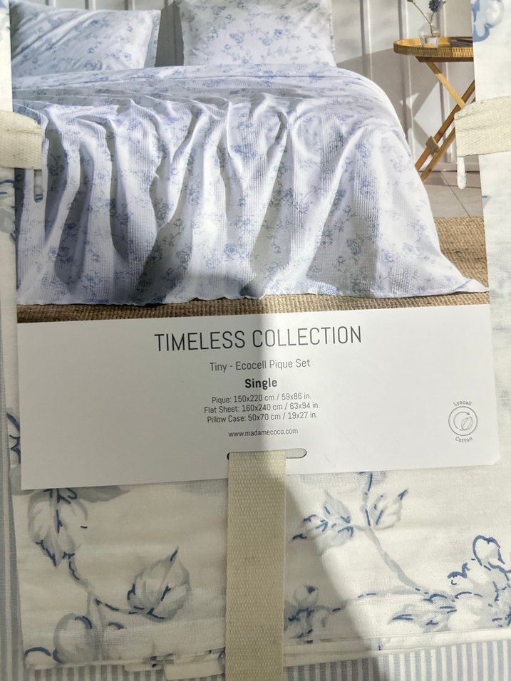 Gri Desenli Pamuklu pike Takımı - Görsel 2