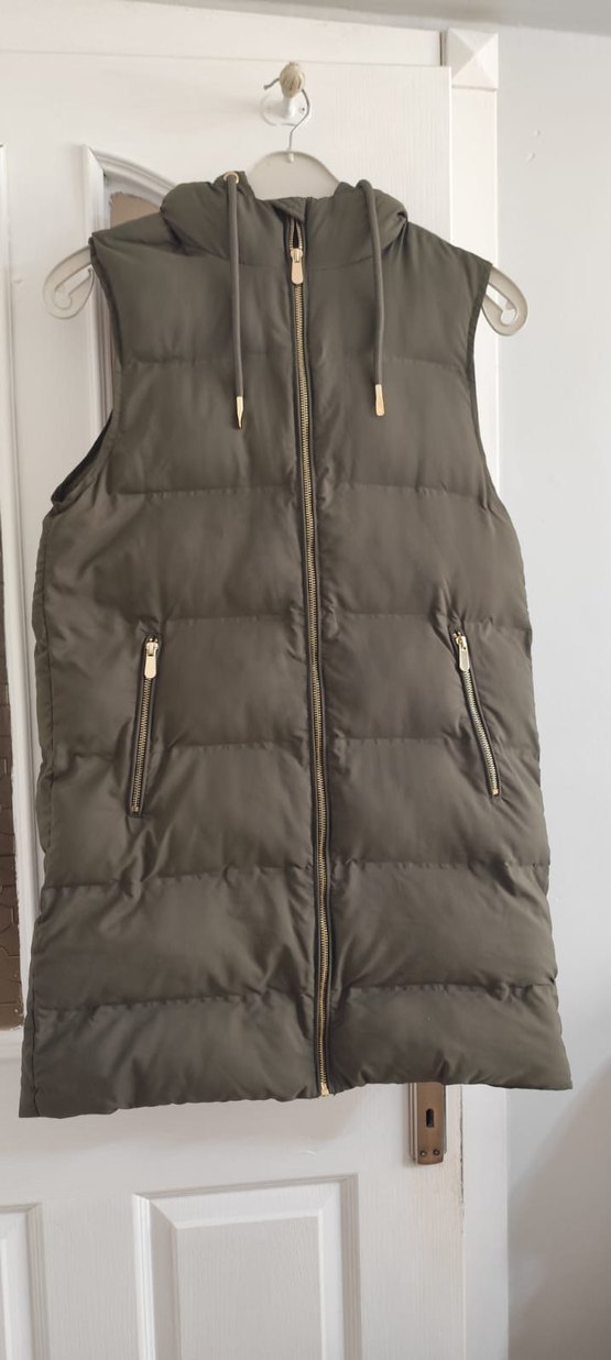 Kadın Kahverengi Fermuarlı Midi Yelek - Görsel 4