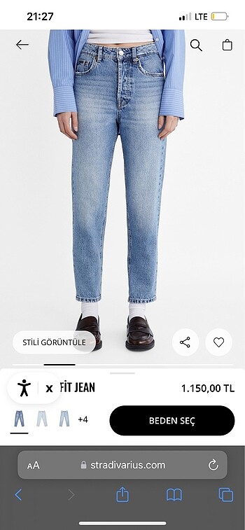 Stradivarius Mom Jean