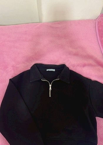 Diğer Fermuarlı Siyah Kadın Sweatshirt
