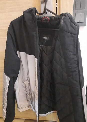 NASA Baskılı Gri Erkek yağmurluk - Görsel 3