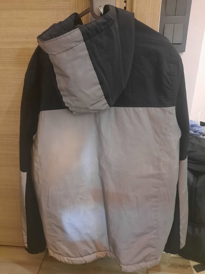 NASA Baskılı Gri Erkek yağmurluk - Görsel 4