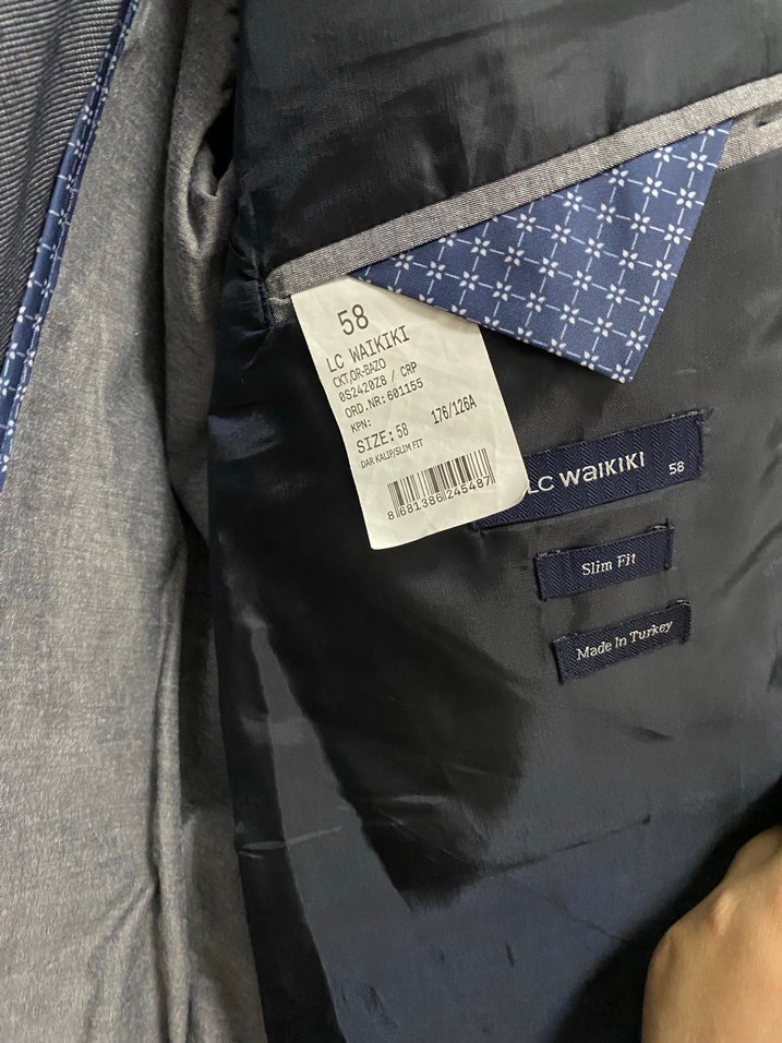 Düğmeli Gri Erkek Ceket - Görsel 3