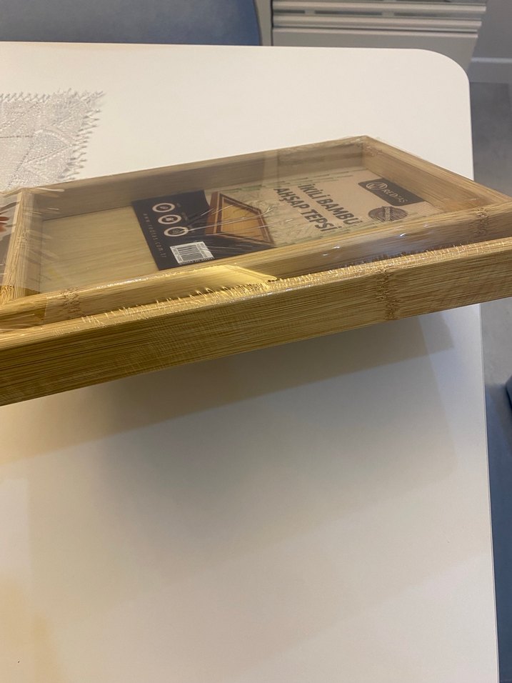 İkili Bambu Ahşap Tepsi Seti - Görsel 3