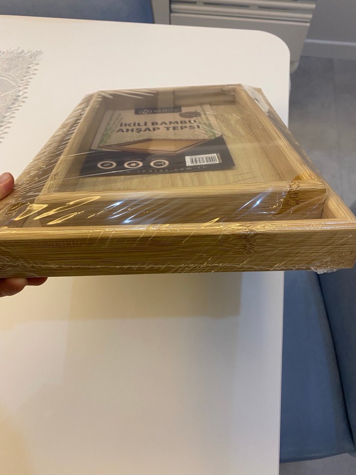 İkili Bambu Ahşap Tepsi Seti - Görsel 2