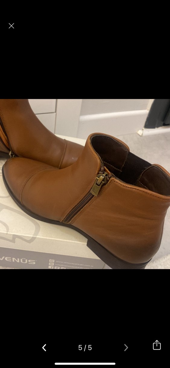 Kahverengi Deri Püsküllü Kadın Bot - Görsel 5