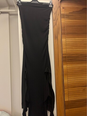 xs Beden siyah Renk Straplez elbise