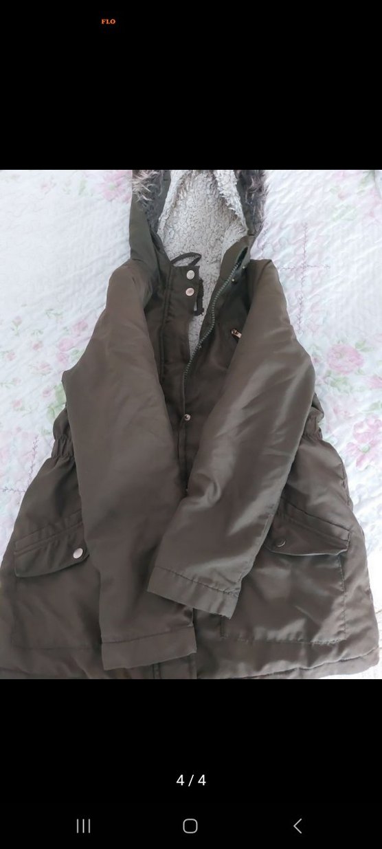 Kürklü Kapüşonlu hakii cocuk Mont - Görsel 4