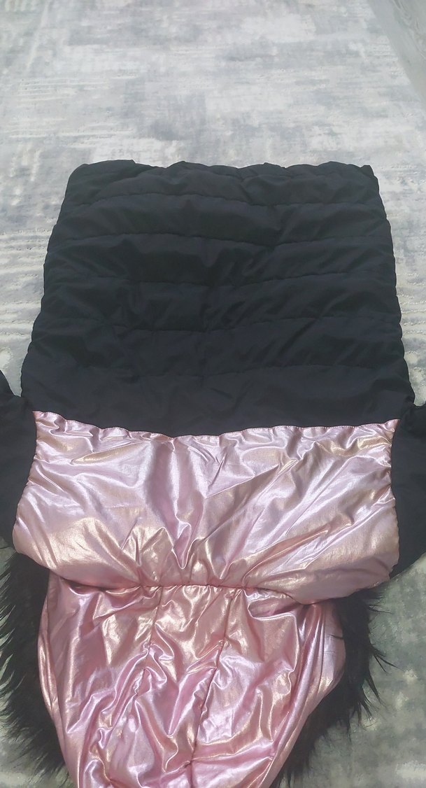 Siyah cocuk Kışlık Mont Kürklü Kapüşonlu - Görsel 5