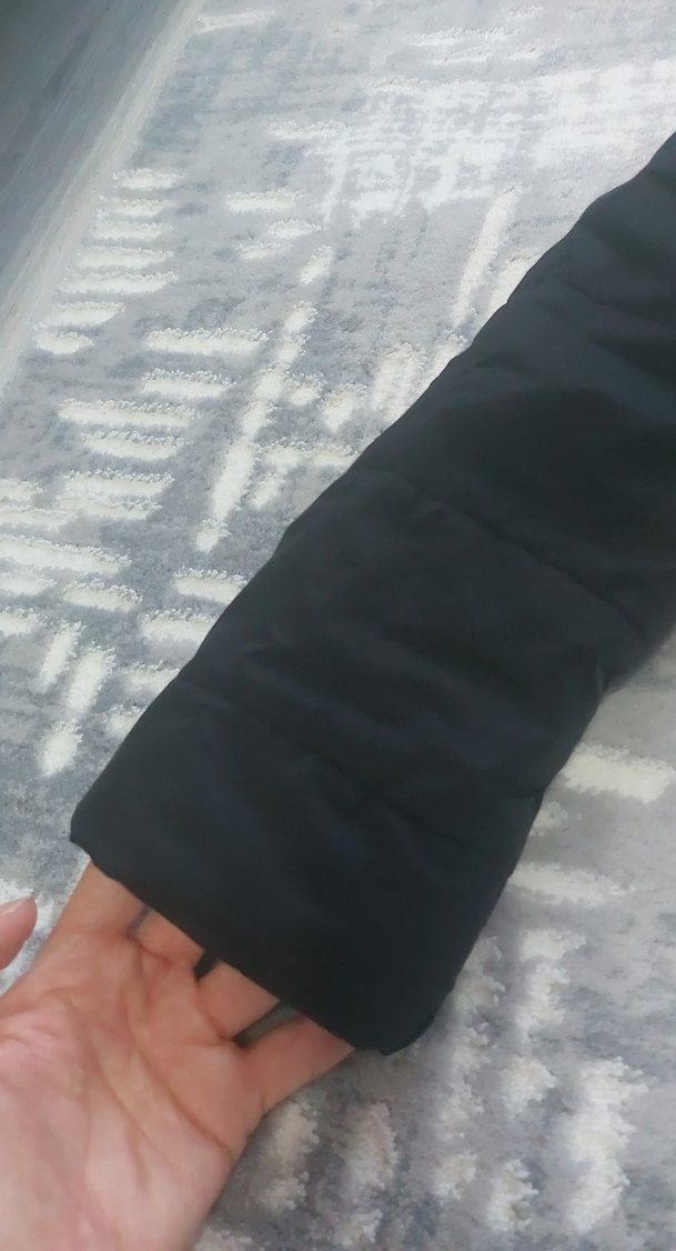 Siyah cocuk Kışlık Mont Kürklü Kapüşonlu - Görsel 4