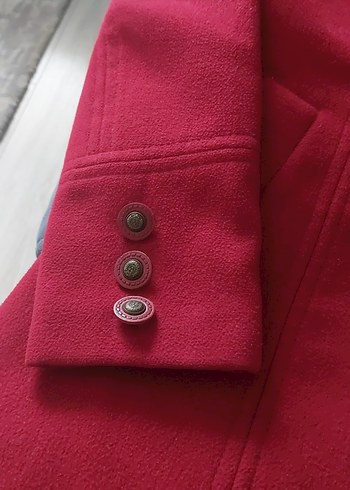 Düğmeli loft marka bordo kaban - Görsel 4