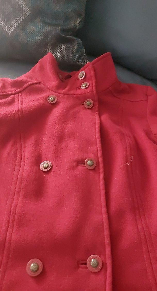 Düğmeli loft marka bordo kaban - Görsel 3