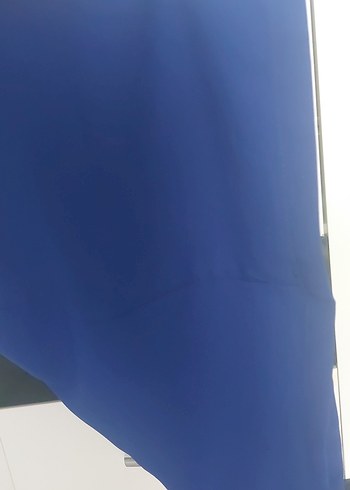 Mavi V Yakalı Payetli Midi Elbise - Görsel 5