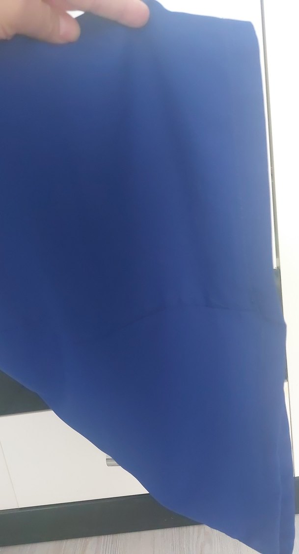 Mavi V Yakalı Payetli Midi Elbise - Görsel 5